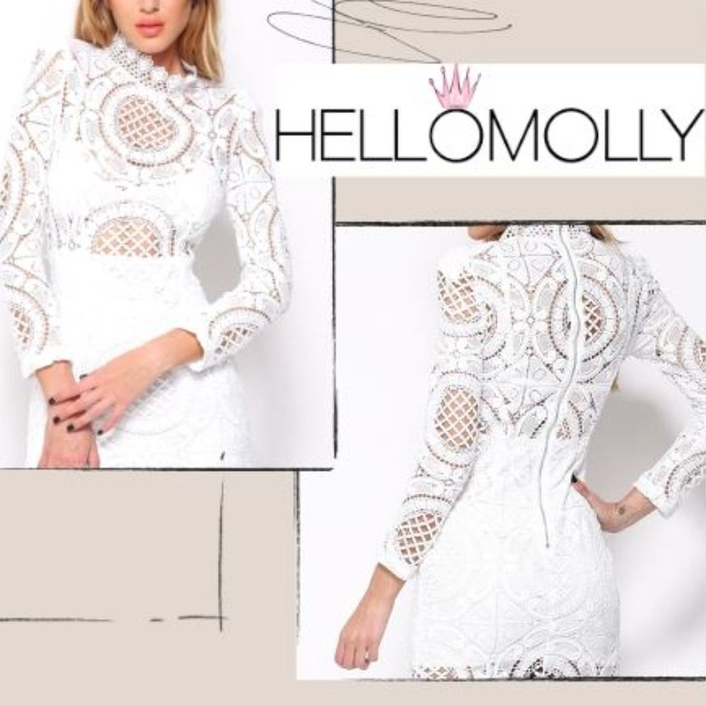 HELLO MOLLY SOLD OUT UNCONDITIONAL DRESS WHITE